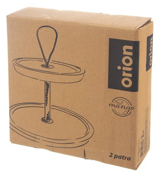 Stojak do serwowania, 2 poziomy, 30 cm, drewno mango/metal ORION 122992