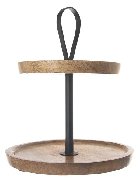 Stojak do serwowania, 2 poziomy, 30 cm, drewno mango/metal ORION 122992