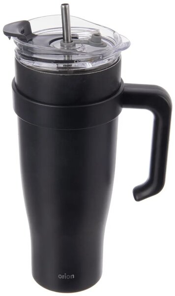 Kubek termiczny 1,2 l, stal nierdzewna/tworzywo, czarny ORION 112284
