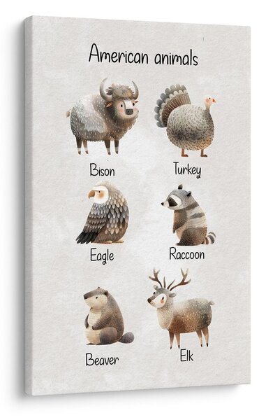 Obraz amerykańskie zwierzęta w ilustracji