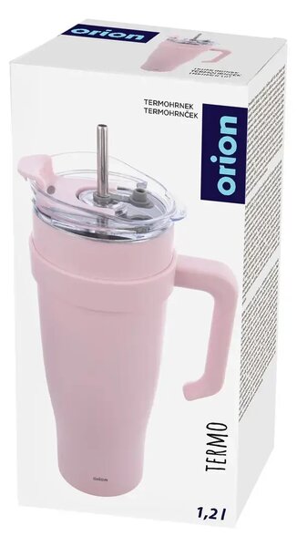 Termo Kubek termiczny 1,2 l, stal/plastik, różowy ORION 112283