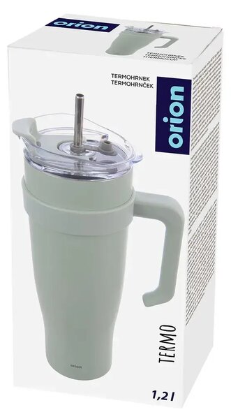 Kubek termiczny 1,2 l, stal nierdzewna/tworzywo, zielony ORION 112282