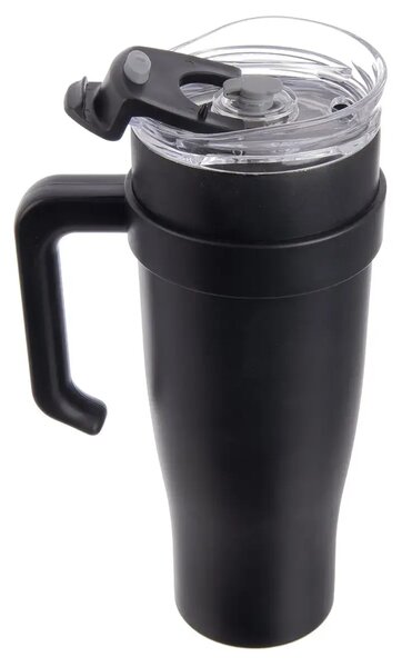 Kubek termiczny 1,2 l, stal nierdzewna/tworzywo, czarny ORION 112284