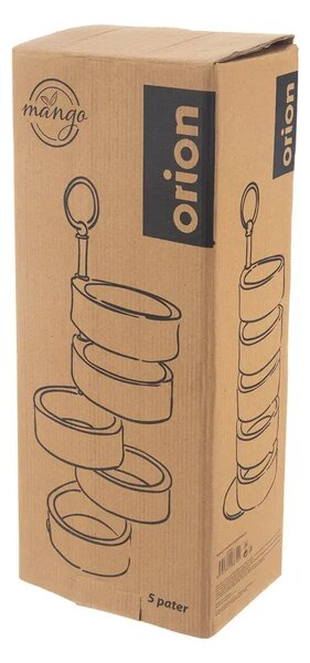 Stojak do serwowania, 5 poziomów, 44,5 cm, mango/metal ORION 122993