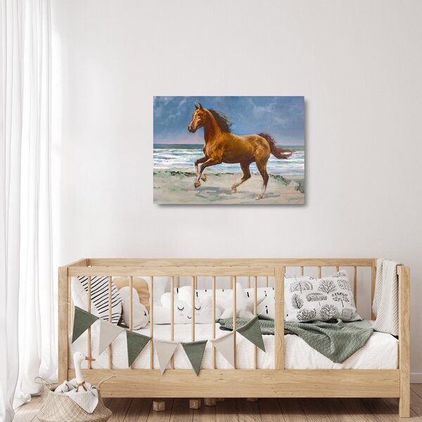 Obraz na szkle konia na plaży (70x50 cm)