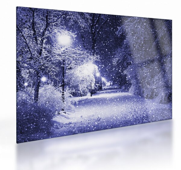 Obraz na szkle - Magiczna zimowa noc (70x50 cm)