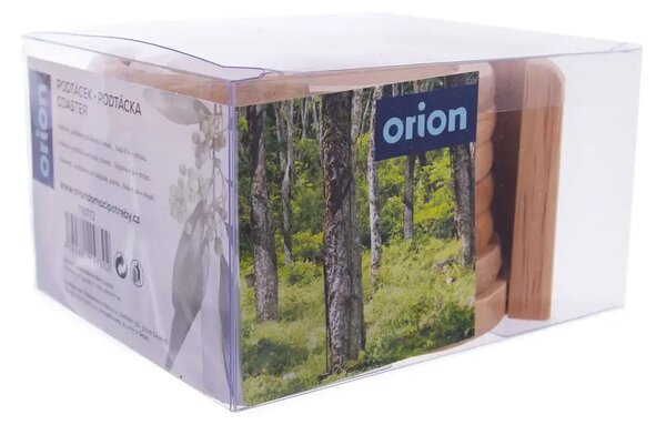Podkładki ze stojakiem Ø 9,5 cm, drewniane, 6 szt. ORION 710772