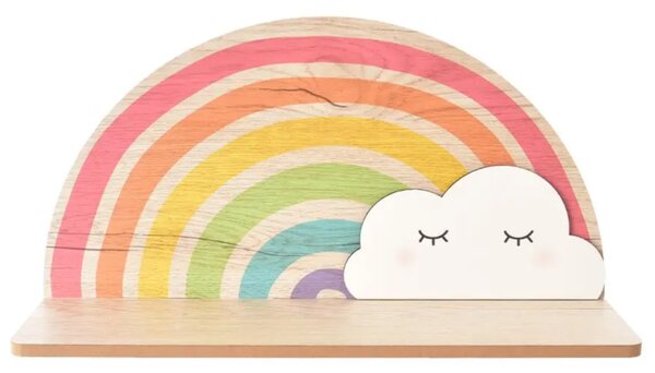 Rainbow Półka 40 × 10 × 21 cm, drewniana INDECOR X12930
