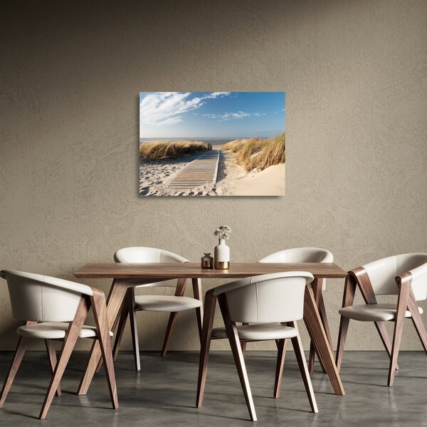 Obraz na szkle - Piaszczysta plaża na wyspie Langeoog, Niemcy (70x50 cm)