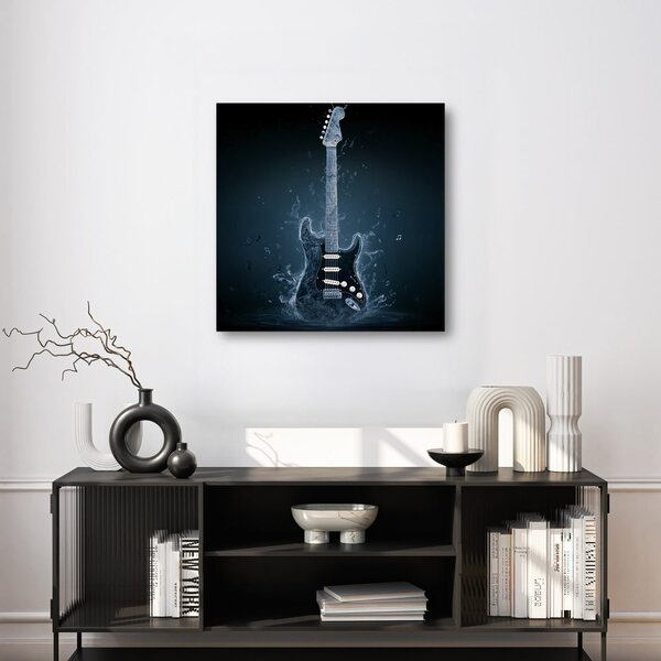 Obraz gitara z wodnych tonów
