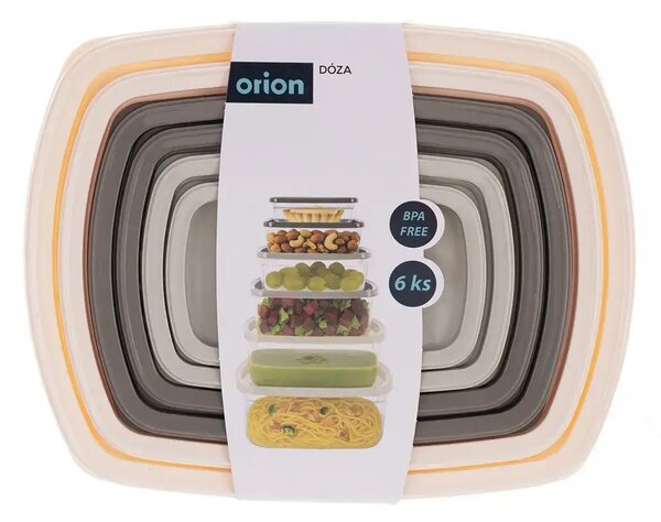 Easy Pojemniki do przechowywania 6 szt., plastikowe, prostokątne ORION 154509