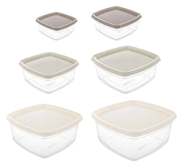 Easy Pojemniki do przechowywania 6 szt., plastikowe, kwadratowe ORION 154508