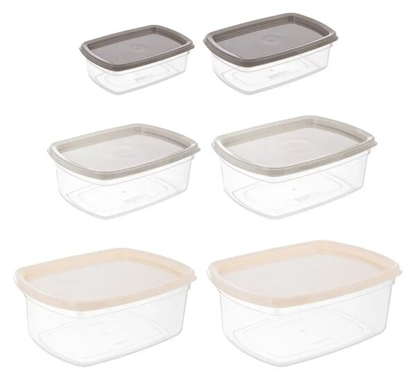 Easy Pojemniki do przechowywania 6 szt., plastikowe, prostokątne ORION 154509