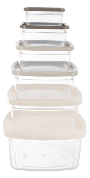 Easy Pojemniki do przechowywania 6 szt., plastikowe, kwadratowe ORION 154508