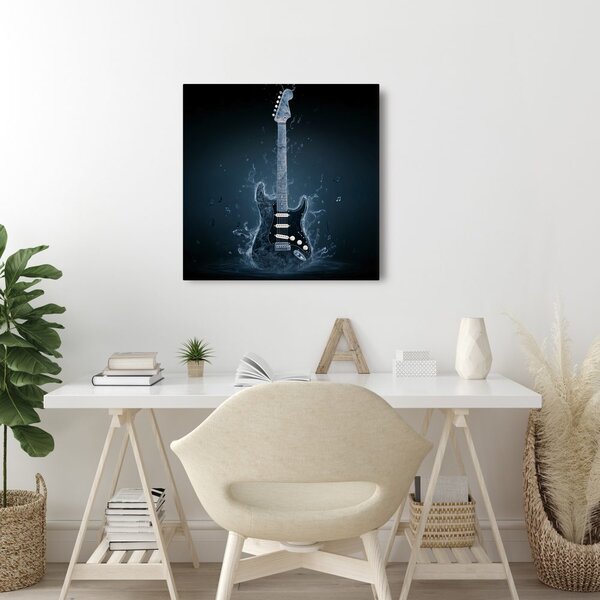 Obraz gitara z wodnych tonów