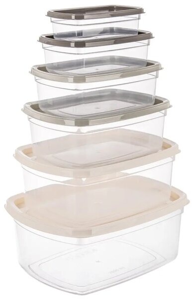 Easy Pojemniki do przechowywania 6 szt., plastikowe, prostokątne ORION 154509