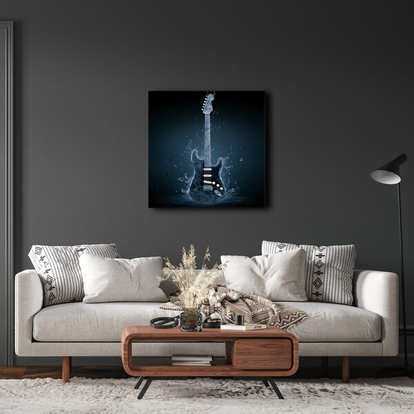 Obraz gitara z wodnych tonów