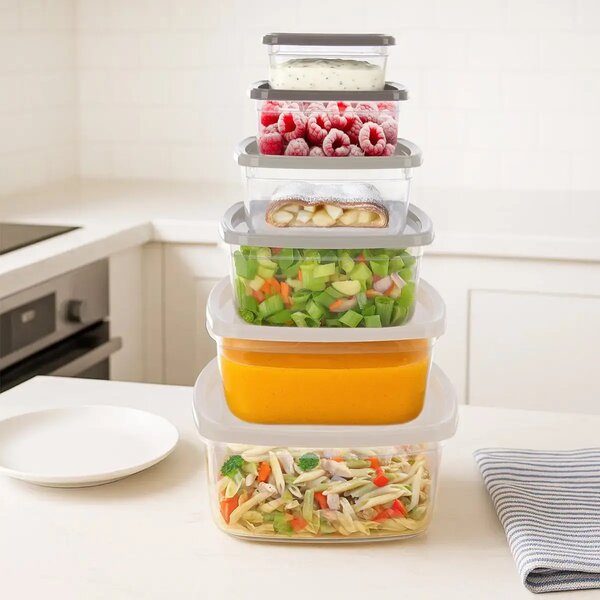 Easy Pojemniki do przechowywania 6 szt., plastikowe, kwadratowe ORION 154508