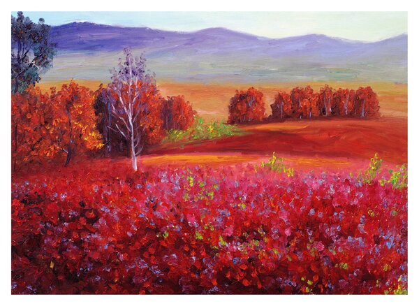 Obraz na szkle czerwonego krajobrazu (70x50 cm)