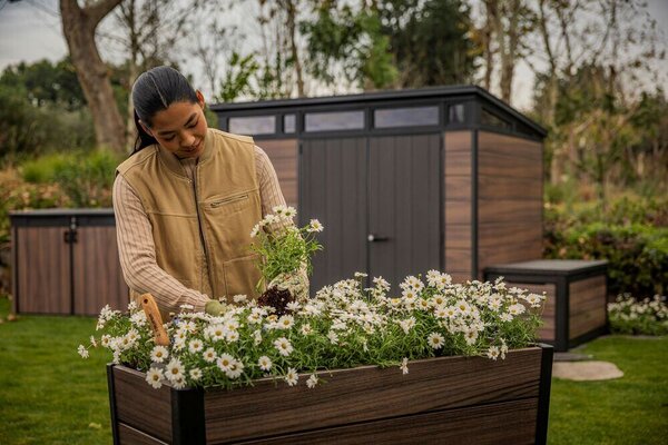 Deco Elevated Garden Bed Donica 156 × 113 × 47 cm, walnut KETER 263873