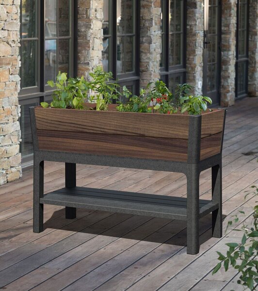 Deco Elevated Garden Bed Donica 156 × 113 × 47 cm, walnut KETER 263873