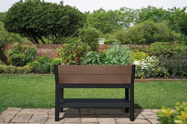 Deco Elevated Garden Bed Donica 156 × 113 × 47 cm, walnut KETER 263873