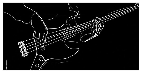 Obraz gitarzysta basowy