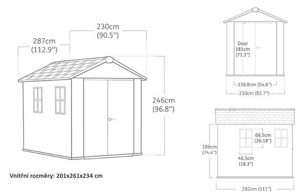 Apex Domek ogrodowy 9x7,5, ashwood KETER 263957