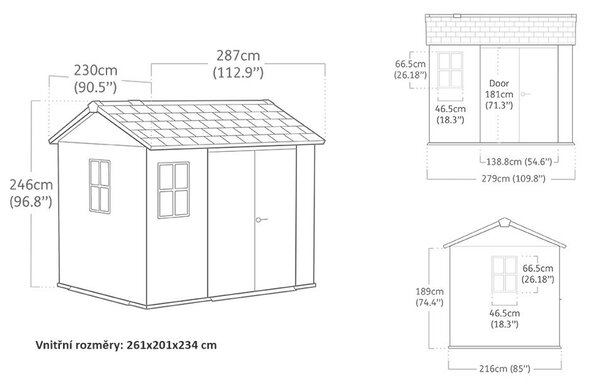Apex Domek ogrodowy 9x7,5, ashwood KETER 263957
