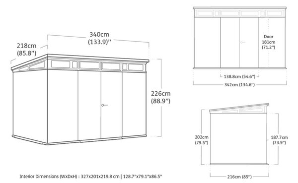 Pent Signature Domek ogrodowy 11x7, storm grey KETER 263853