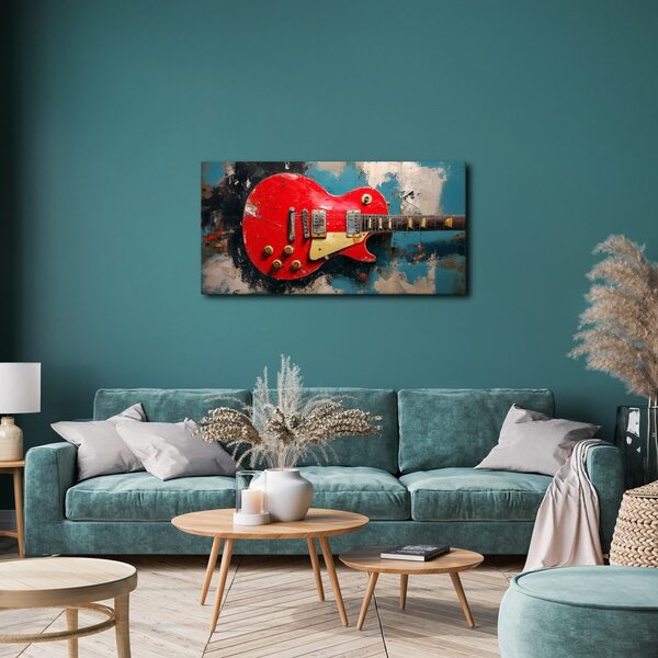 Obraz gitara elektryczna w czerwieni