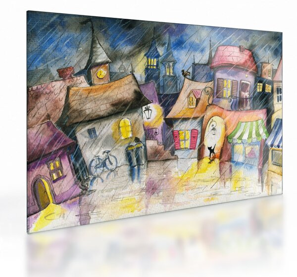 Obraz na szkle - Deszczowy wieczór (70x50 cm)