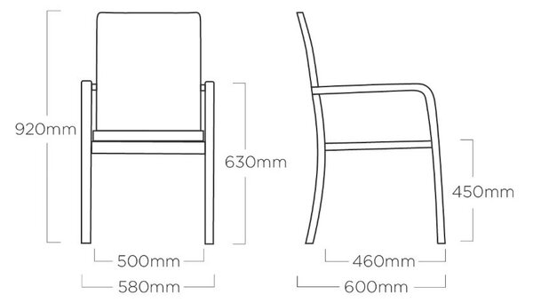 Tampa krzesło ogrodowe sztaplowane, aluminiowe, antracytowe KETTLER 01440-7000
