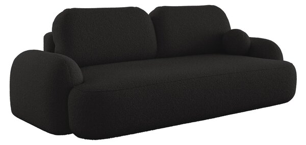 Czarna nowoczesna sofa rozkładana boucle K1-F96