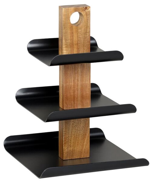 Etażerka 3-poziomowa, 24,5 × 24 cm × 34 cm, metal/akacja KESPER 90119