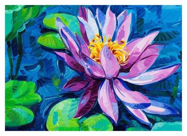 Obraz na szkle lilii wodnej na wodzie (70x50 cm)