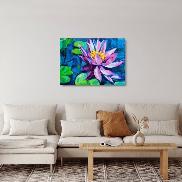Obraz na szkle lilii wodnej na wodzie (70x50 cm)