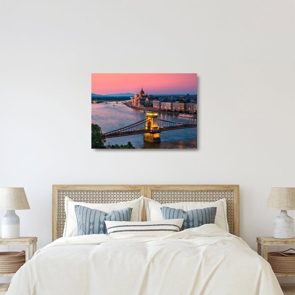 Obraz na szkle - Panorama miasta, Budapeszt, Węgry (70x50 cm)