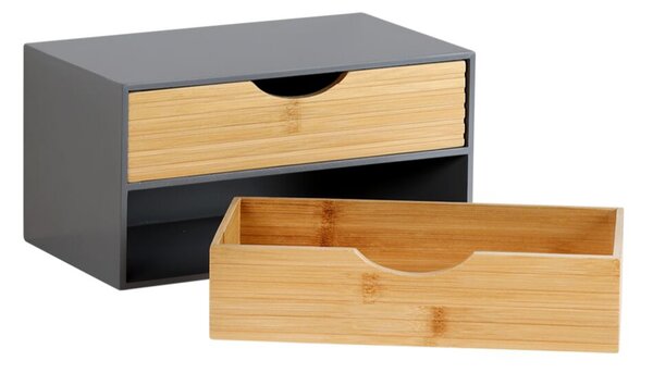 Organizer z 2 szufladami, szary/naturalny KESPER 58963