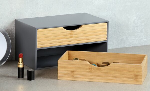 Organizer z 2 szufladami, szary/naturalny KESPER 58963
