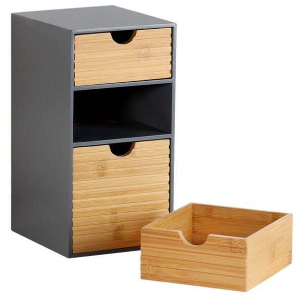 Organizer z 3 szufladami, szary/naturalny KESPER 58965