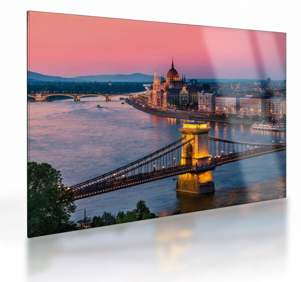 Obraz na szkle - Panorama miasta, Budapeszt, Węgry (70x50 cm)