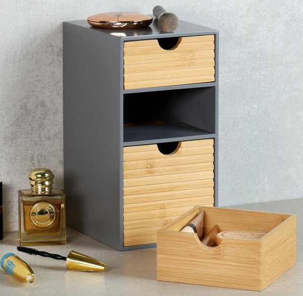 Organizer z 3 szufladami, szary/naturalny KESPER 58965