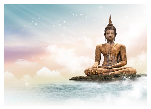 Obraz na szkle - Budda nadzorujący ziemię (70x50 cm)