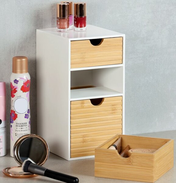 Organizer z 3 szufladami, biały/ naturalny KESPER 58964