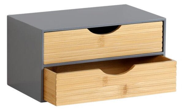 Organizer z 2 szufladami, szary/naturalny KESPER 58963