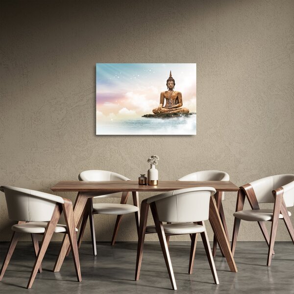 Obraz na szkle - Budda nadzorujący ziemię (70x50 cm)