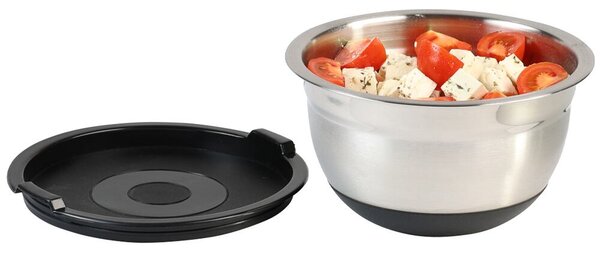 Miska do mieszania z silikonowym dnem i pokrywką Ø 18 cm, stal nierdzewna KESPER 90825