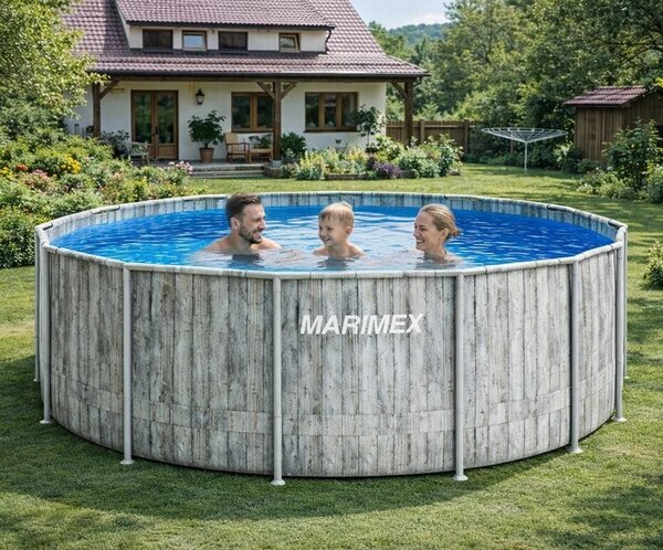 Basen Florida 3,66 x 0,99 m ze skimmerem, motyw szare drewno MARIMEX 10340318