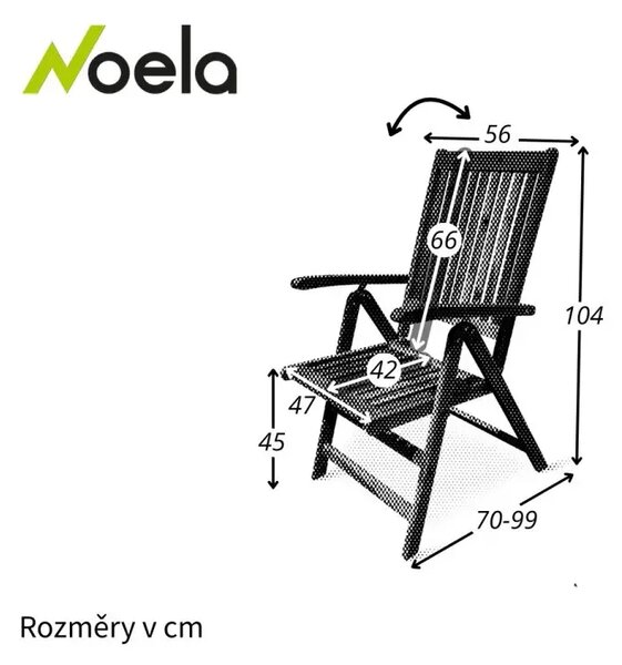 Viet Regulowane krzesło, akacja, brązowe NOELA 345183